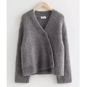 & Other Stories Relaxed Overlap Knit Cardigan